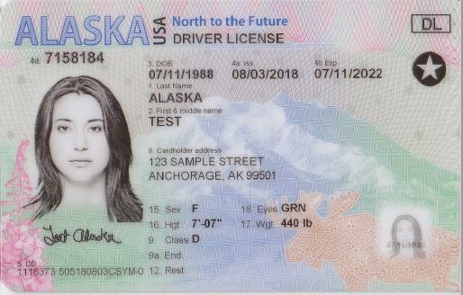 Sample Alaska Driver License