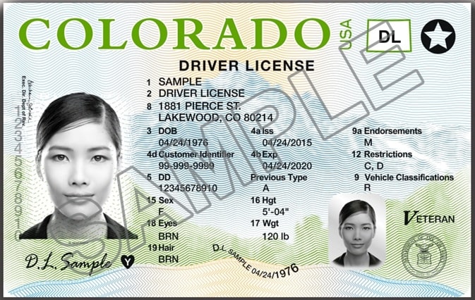Sample Colorado Driver License