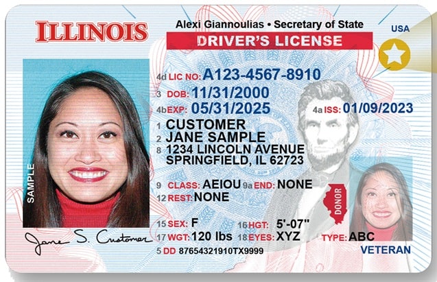 Sample Illinois Driver License
