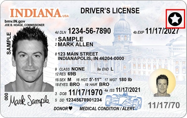 Sample Indiana Driver License