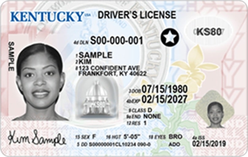 Sample Kentucky Driver License