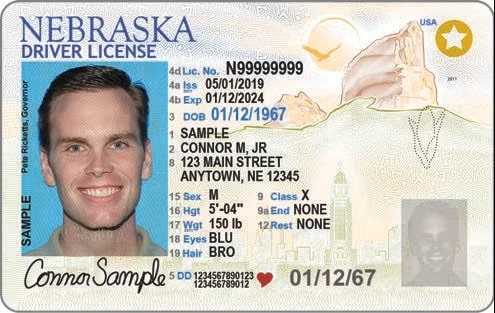 Sample Nebraska Driver License