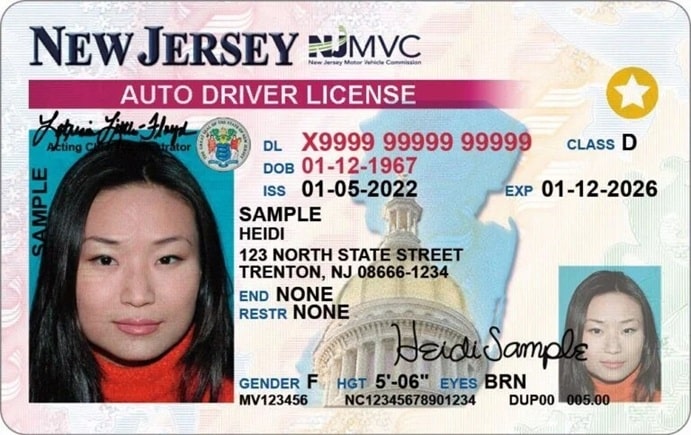 Sample New Jersey Driver License