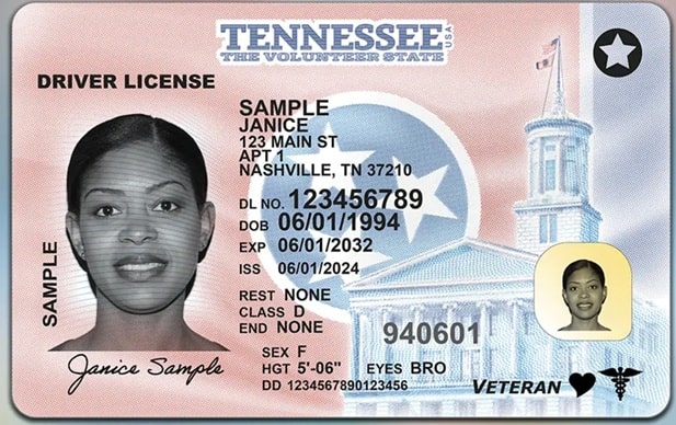 Sample Tennessee Driver License