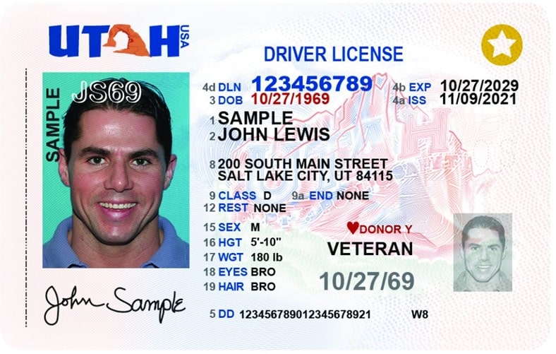 Sample Utah Driver License