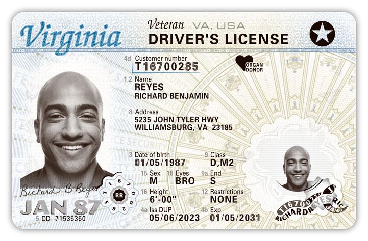 Sample Virginia Driver License