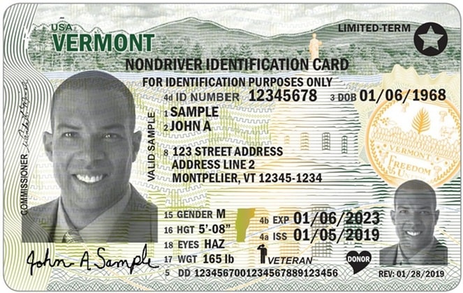 Sample Vermont Driver License