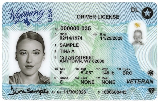 Sample Wyoming Driver License